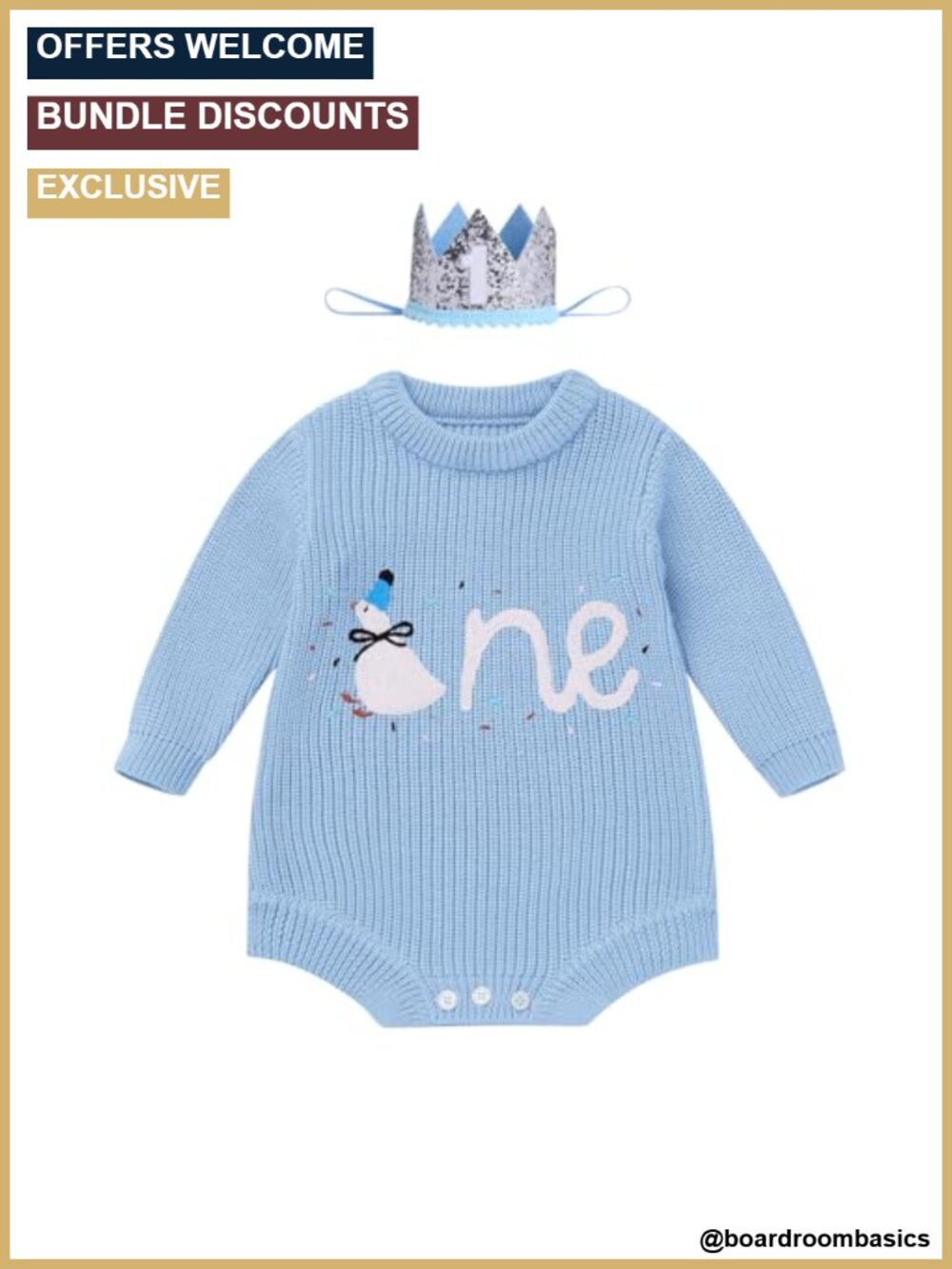 Knitted Sweater Romper 1st Birthday Cake Smash Outfit